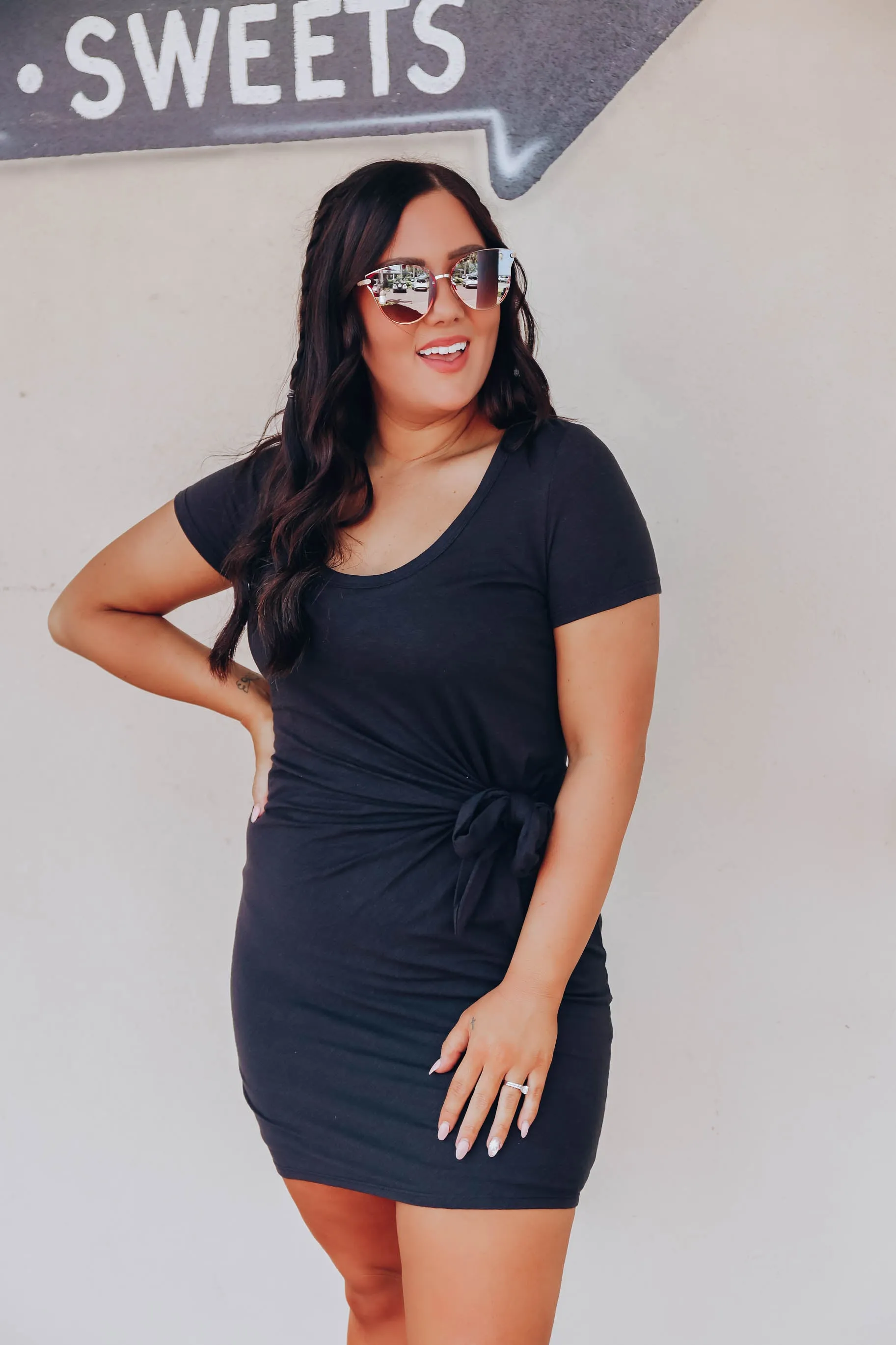 Alina Jersey Wrap Dress - Black