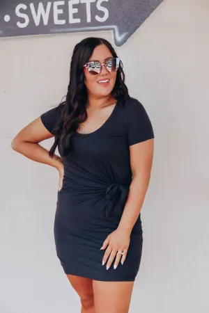Alina Jersey Wrap Dress - Black