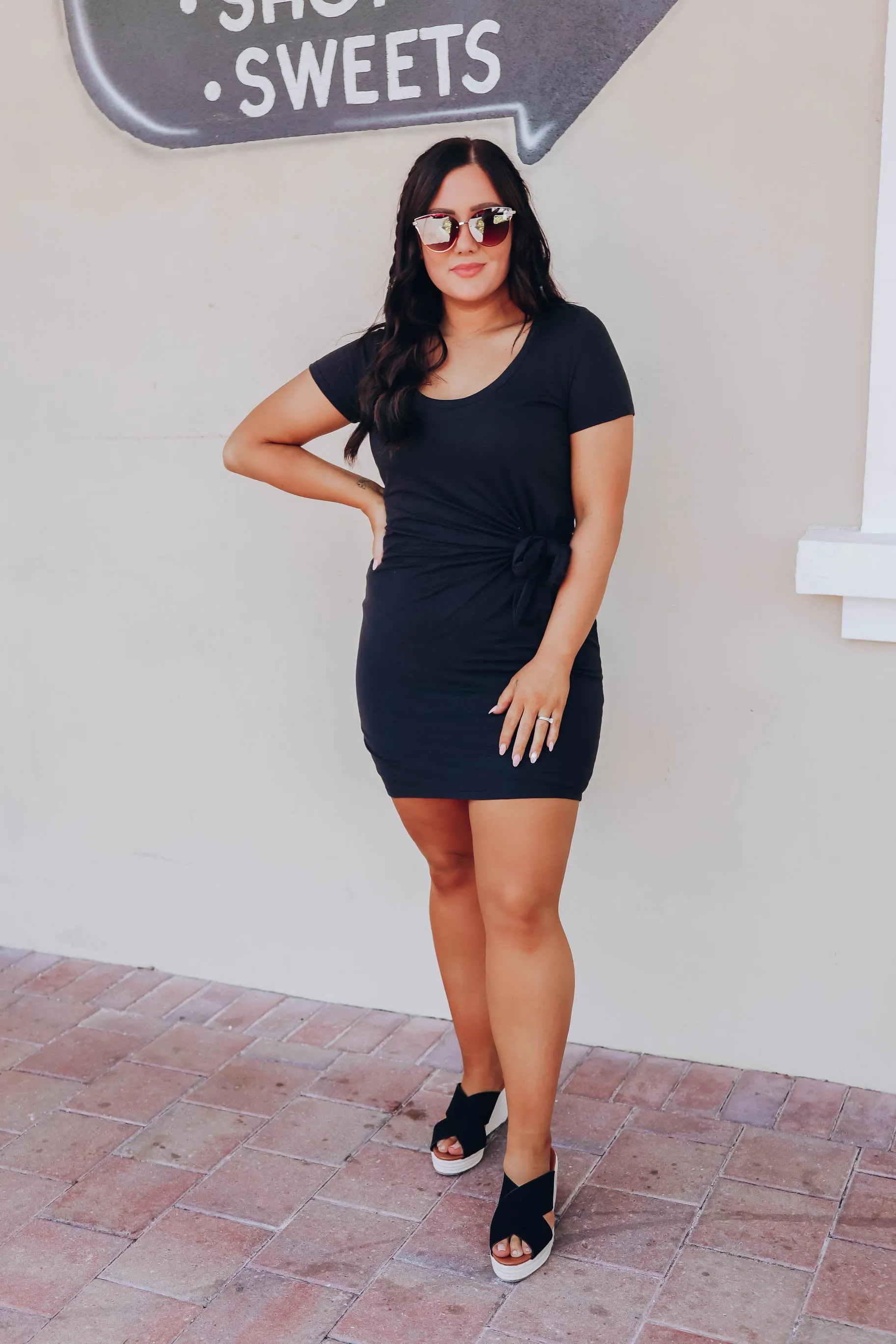Alina Jersey Wrap Dress - Black