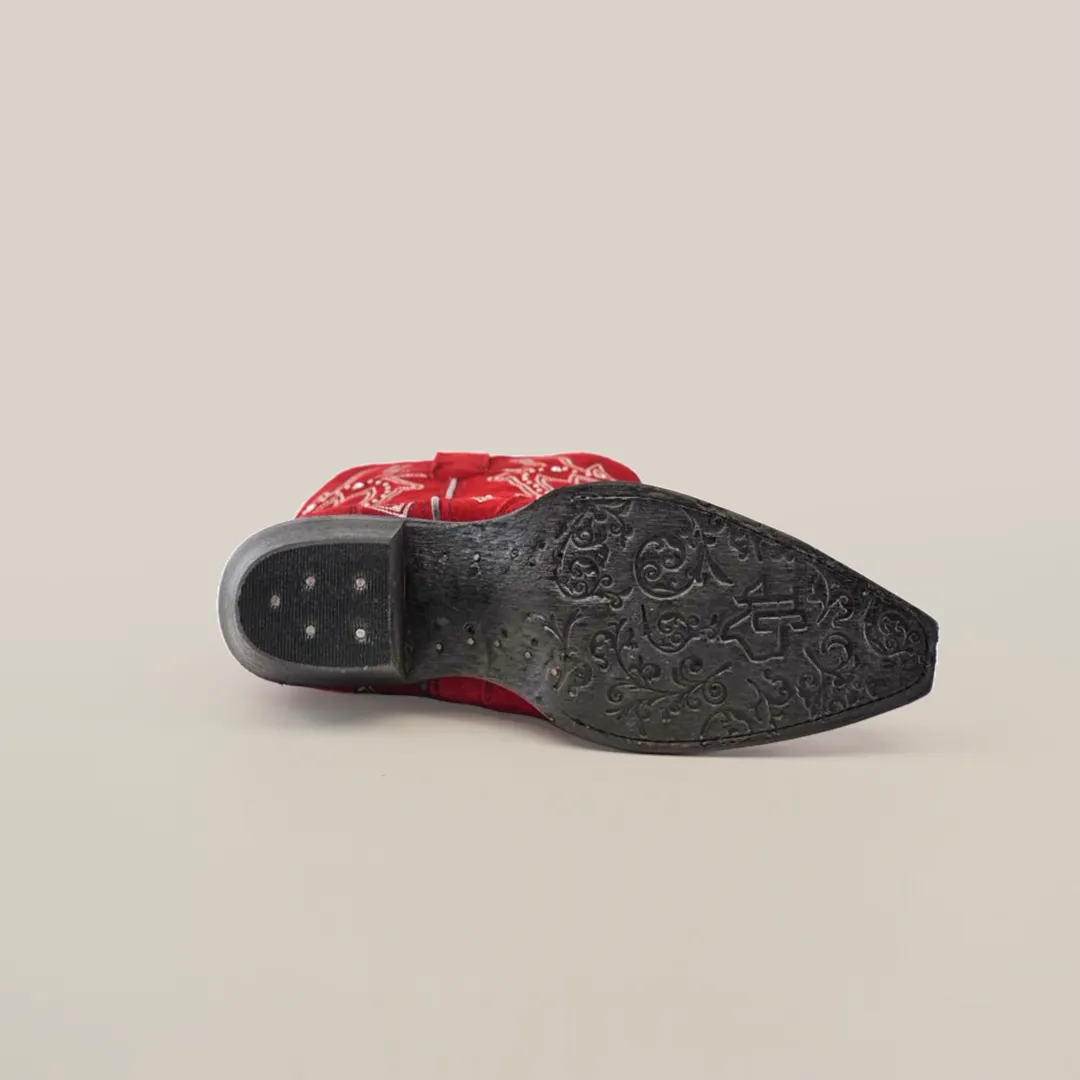 Amara Red Suade - Tall Shaft - Snip Toe