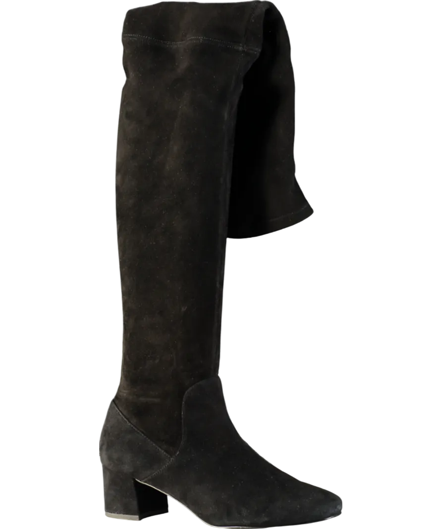 & Other Stories Black Suede Knee High Boots UK 4 EU 37 