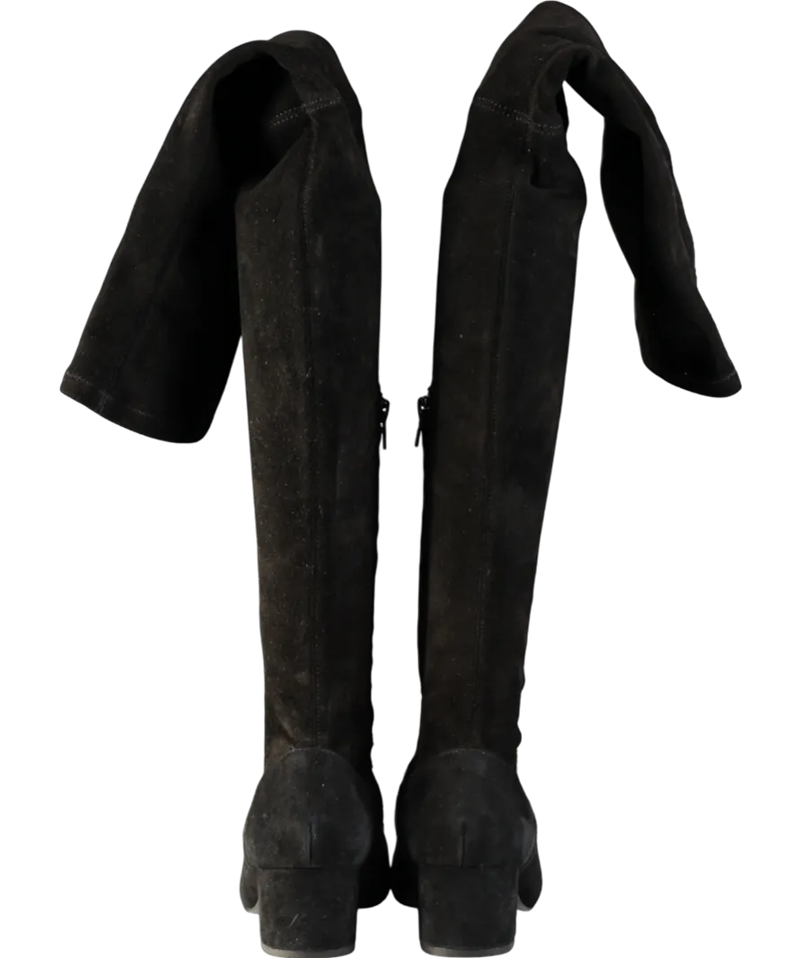& Other Stories Black Suede Knee High Boots UK 4 EU 37 
