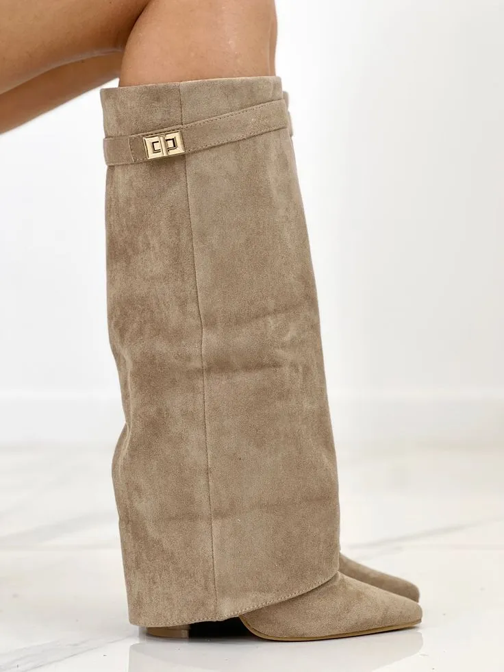 ARABELLA - Khaki Suede Boots