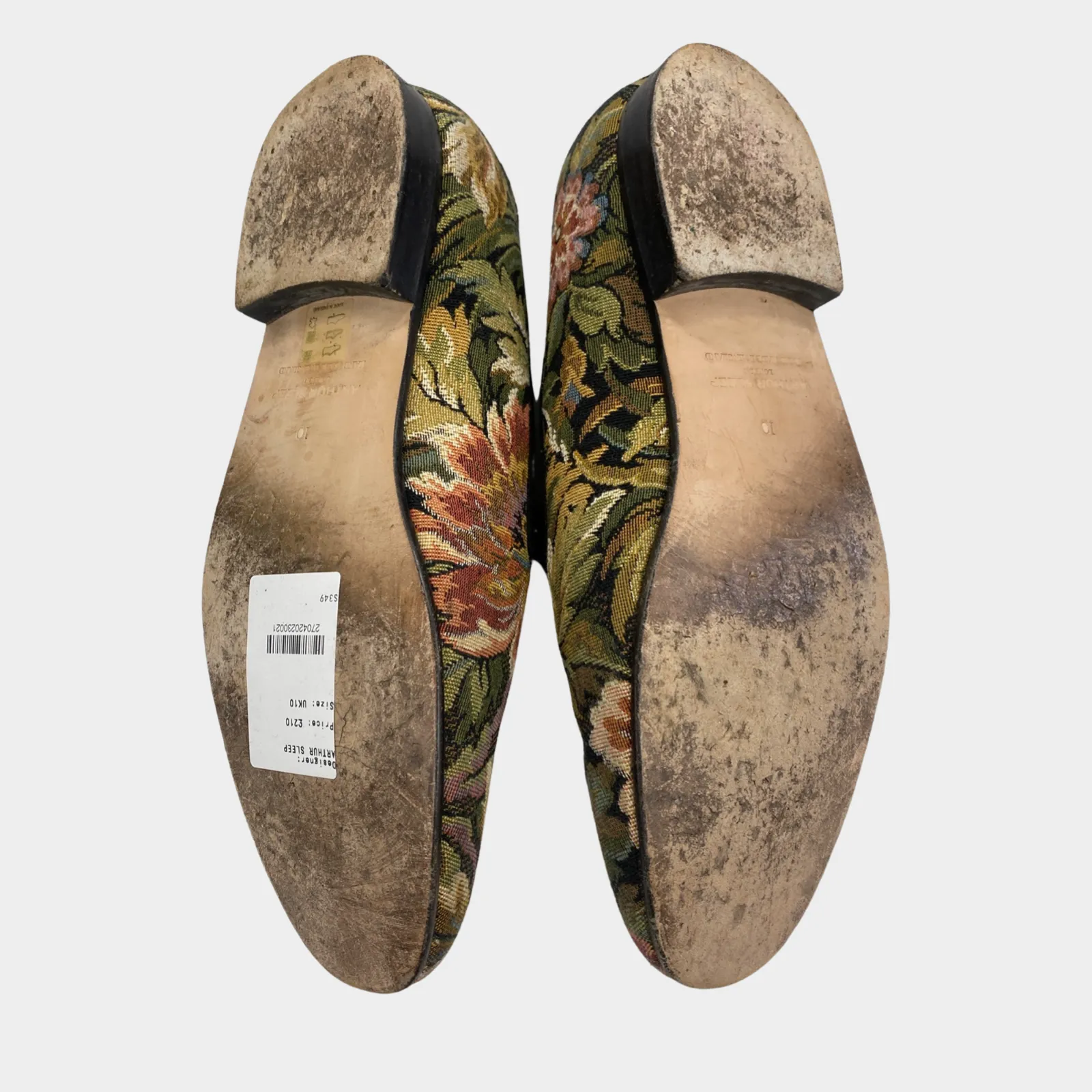 Arthur Sleep men's floral embroidered canvas loafers