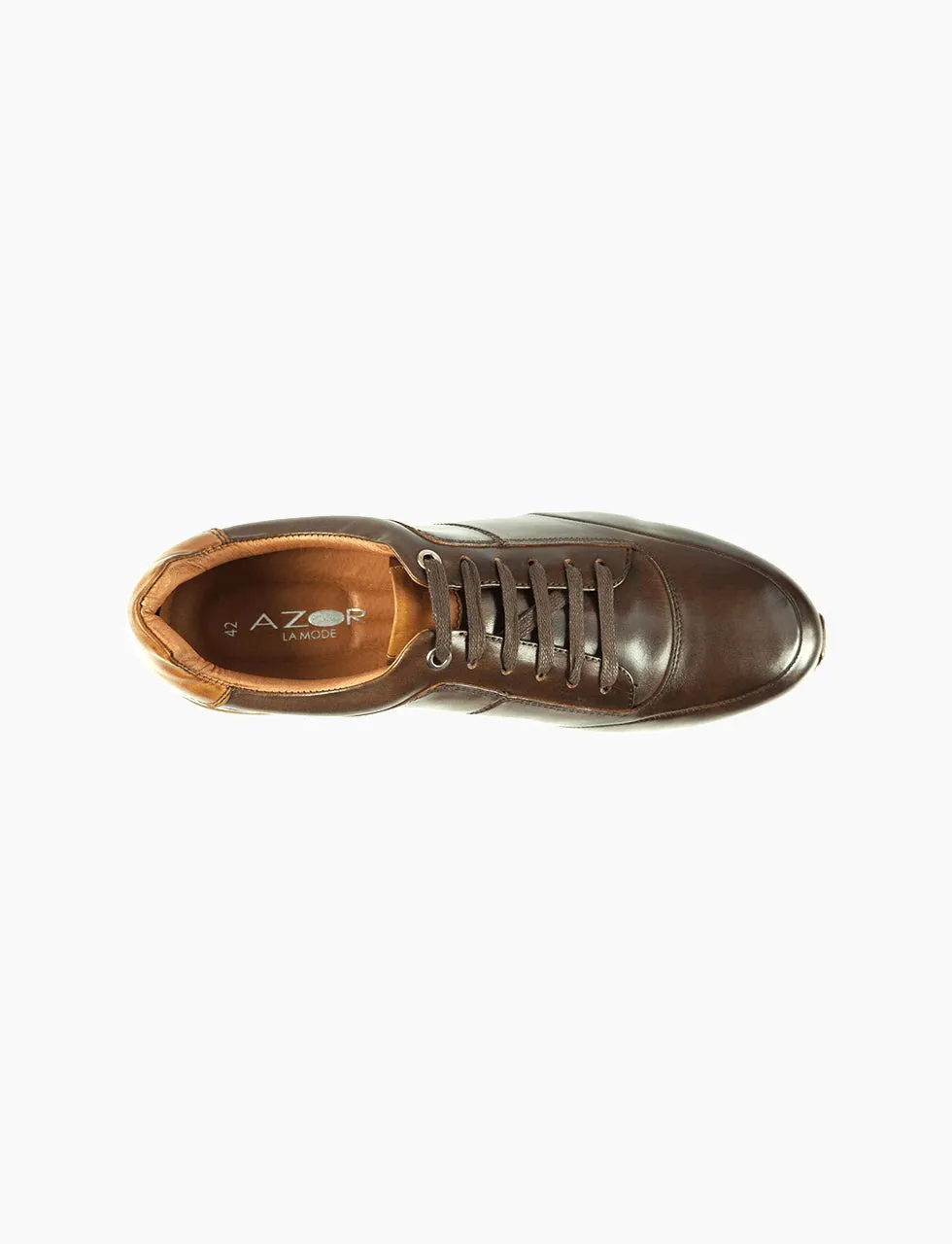 AZOR Mens Oval Calabria Casual Sports Sneaker Lace Up Shoes Brown UK 7 to UK 12