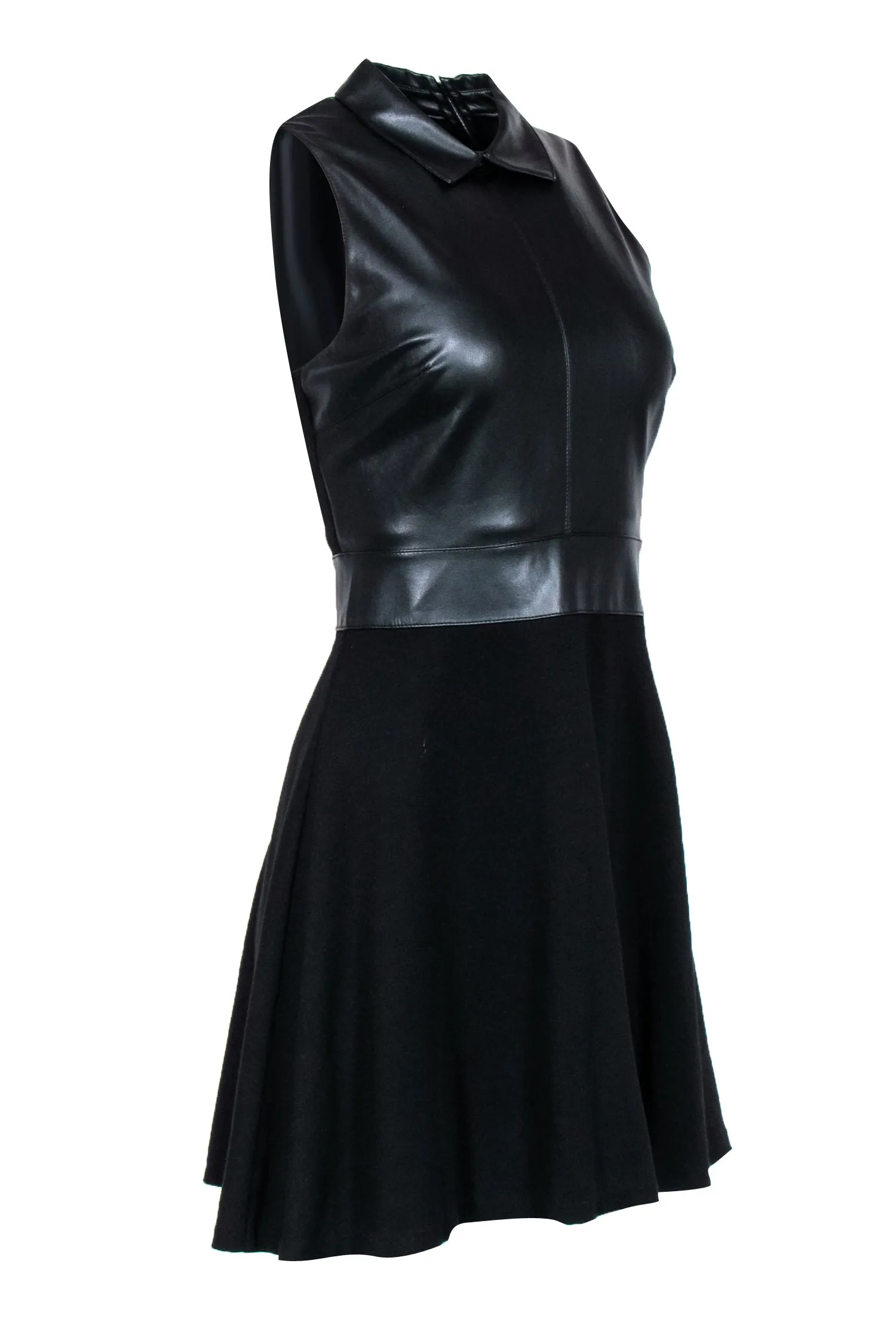 Bailey 44 - Black Faux Leather Bodice Dress Sz M