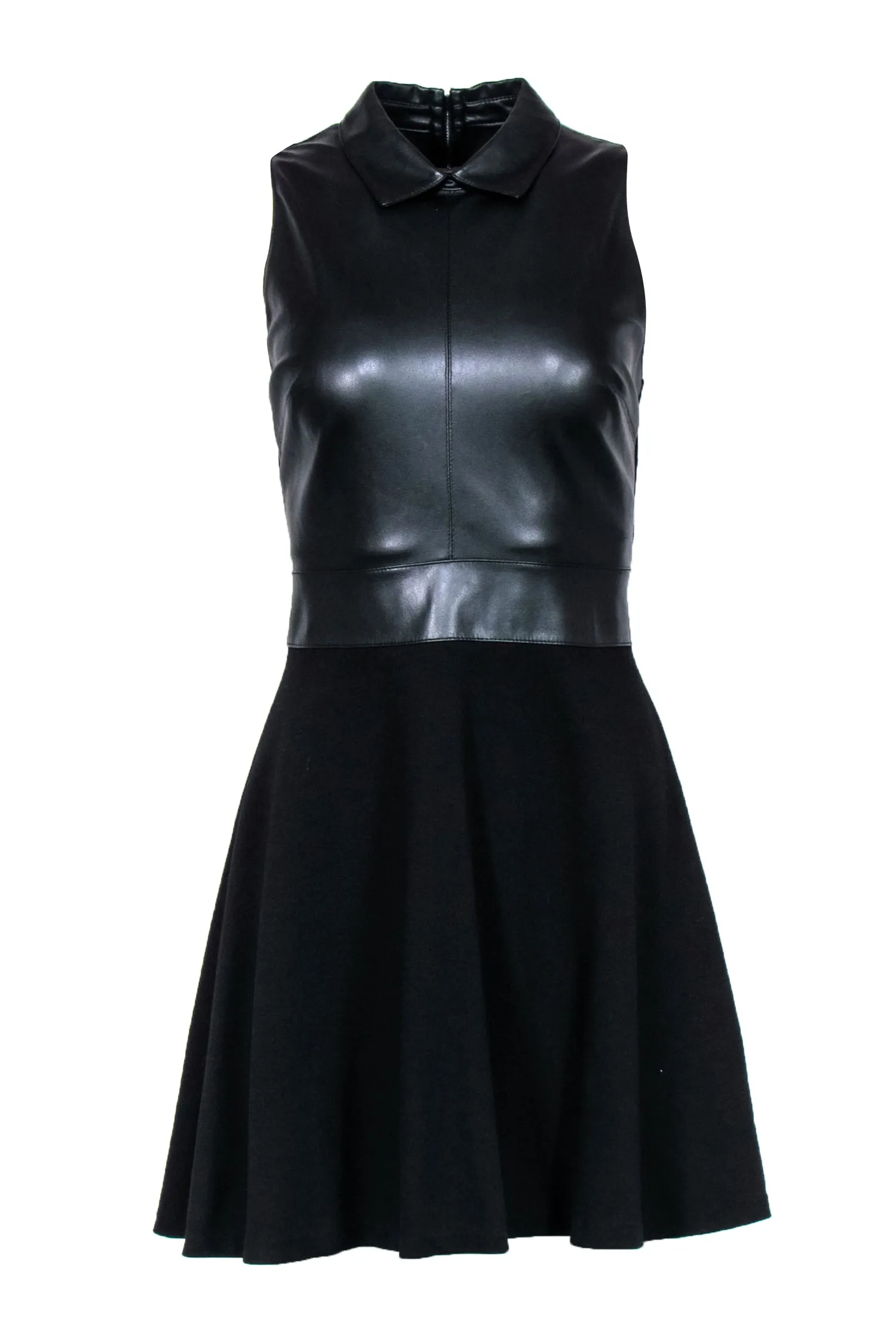 Bailey 44 - Black Faux Leather Bodice Dress Sz M