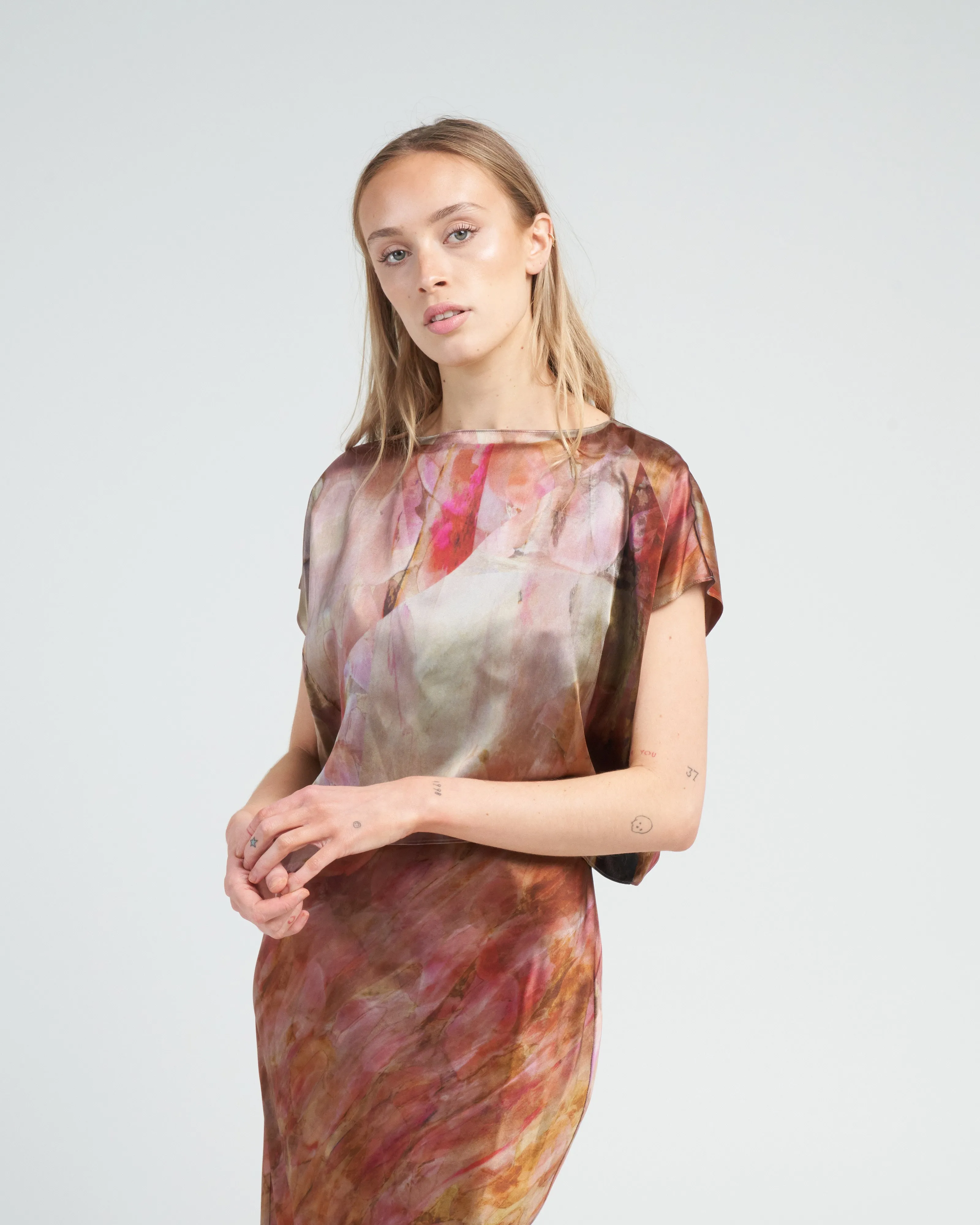 boxy crop tee - bouquet
