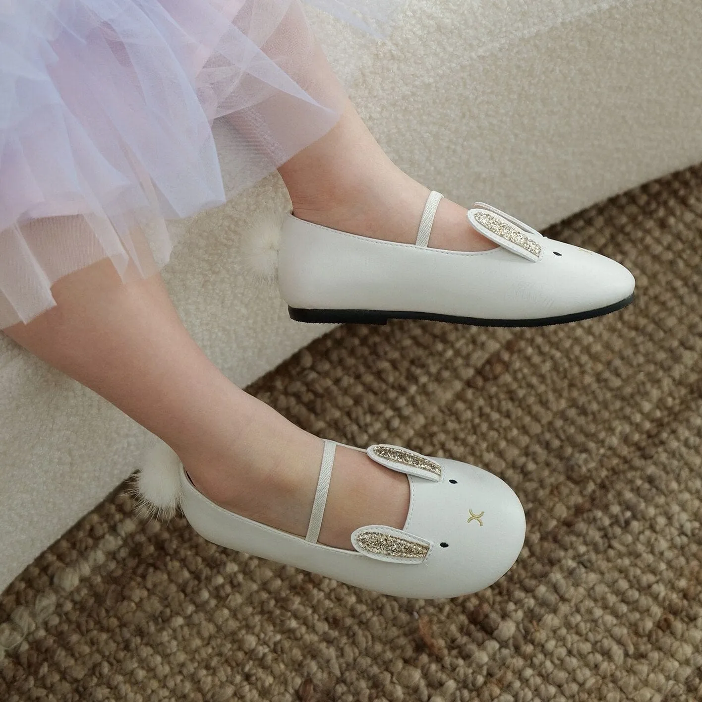 Cartoon Bunny Girls Ballet Flats