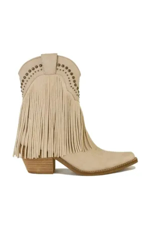 Ccocci Adela Tassel Fringe Western Cowboy Ankle Booties