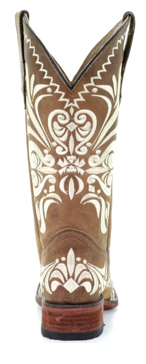 CIRCLE G WOMENS EMBROIDERY WESTERN SQUARE TOE BOOTS STYLE L5409