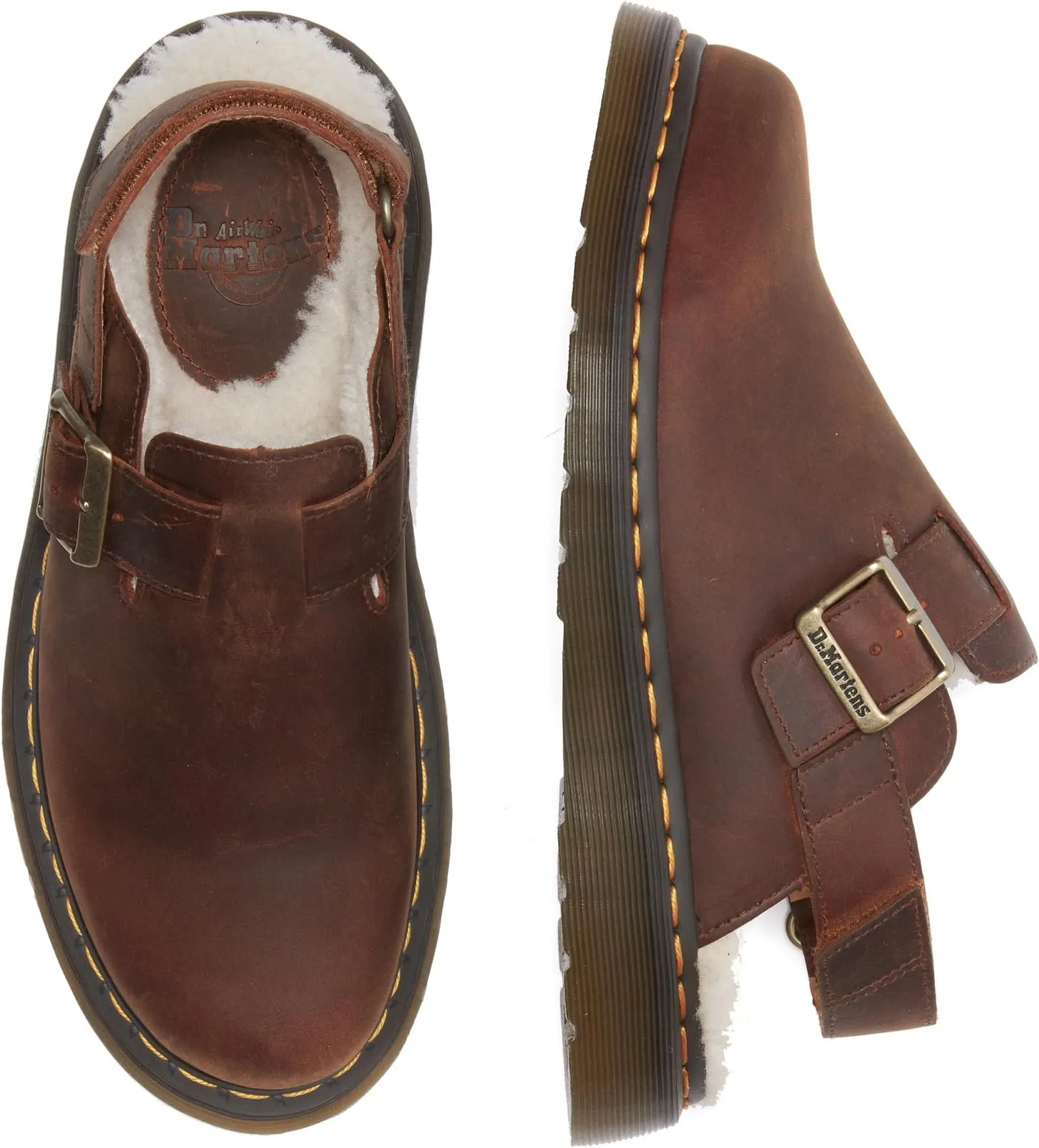 Clogs Jorge II Faux Fur Lined Slingback Mules Dr. Martens, Warm Tan
