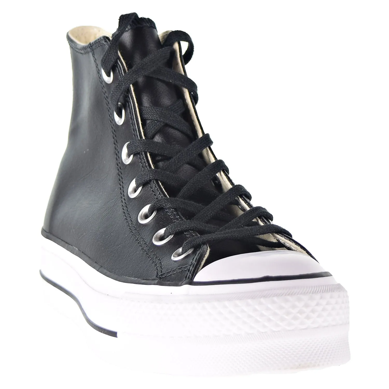 Converse Chuck Taylor All Star Platform Leather High Top Women's Shoes Black