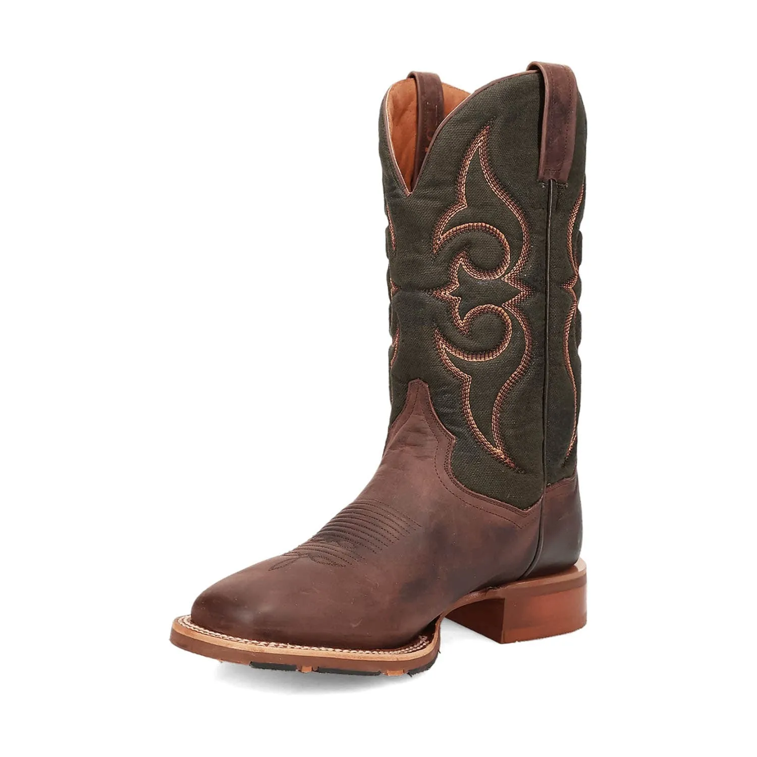 Dan Post Mens Jenks Brown/Green Leather Cowboy Boots 10 D
