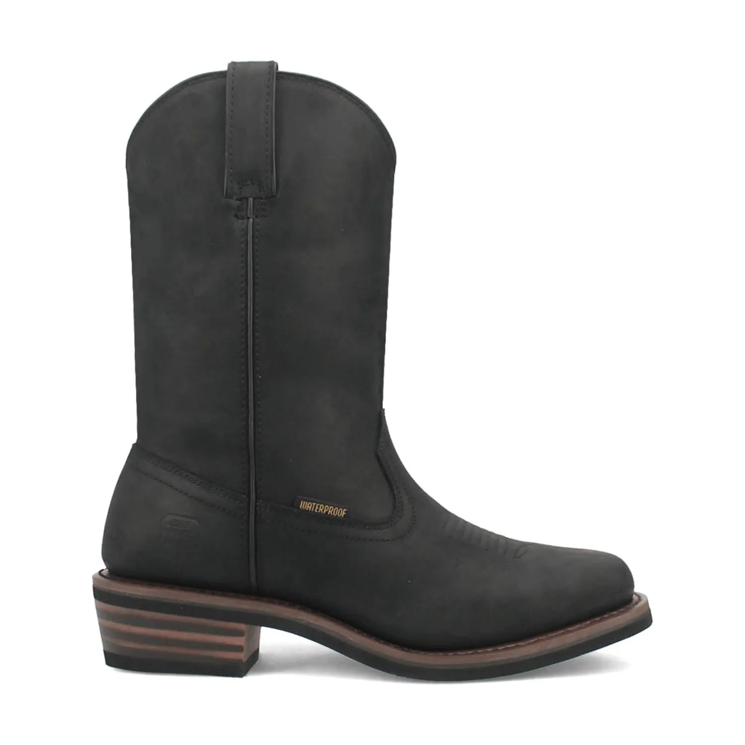Dan Post Mens Las Cruces Waterproof Black Leather Work Boots