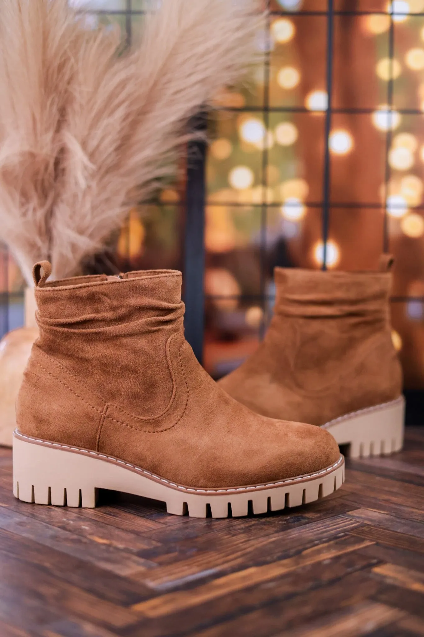 Dashing Slouched Ankle Boots in Tan FINAL SALE