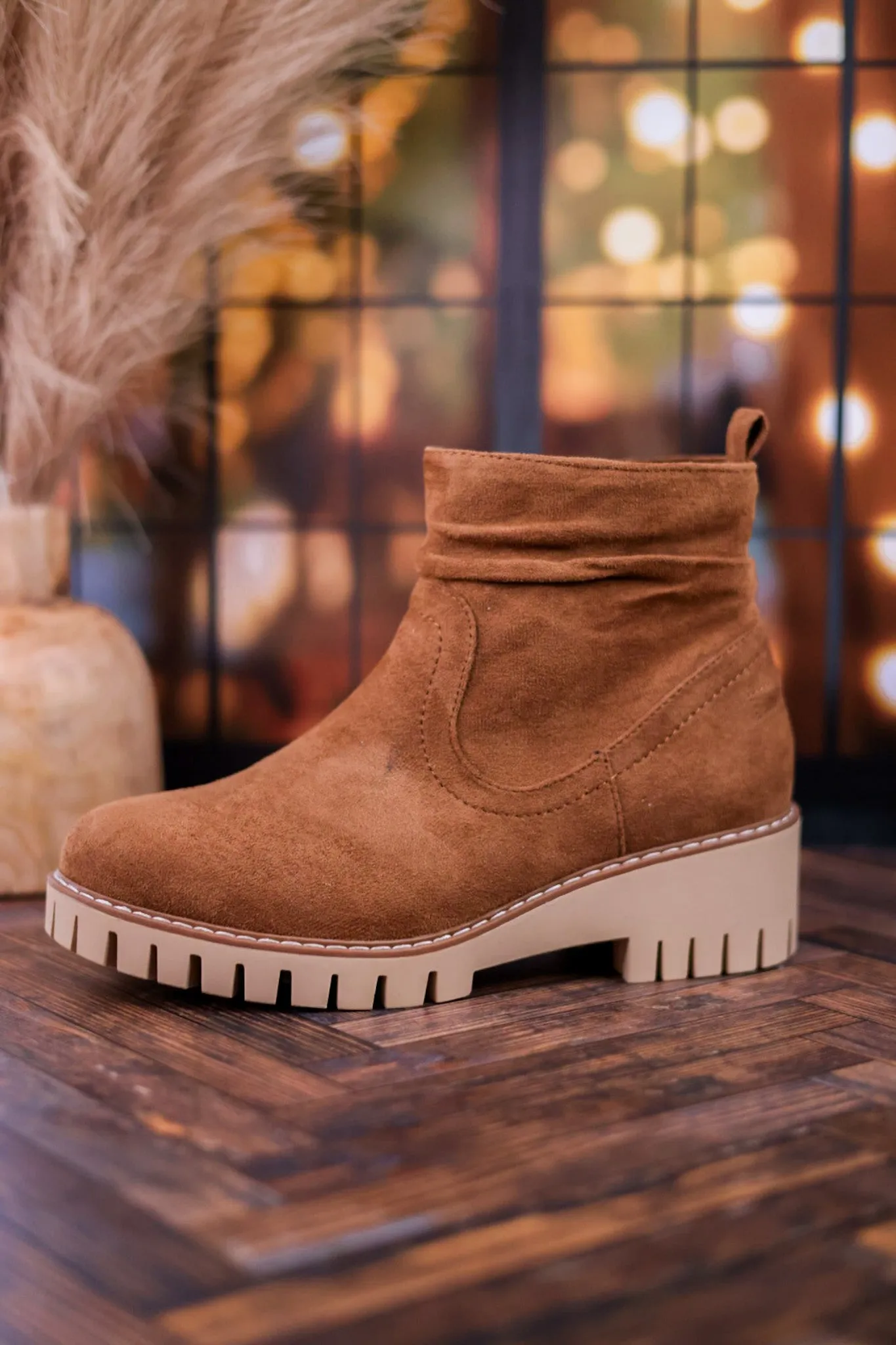Dashing Slouched Ankle Boots in Tan FINAL SALE
