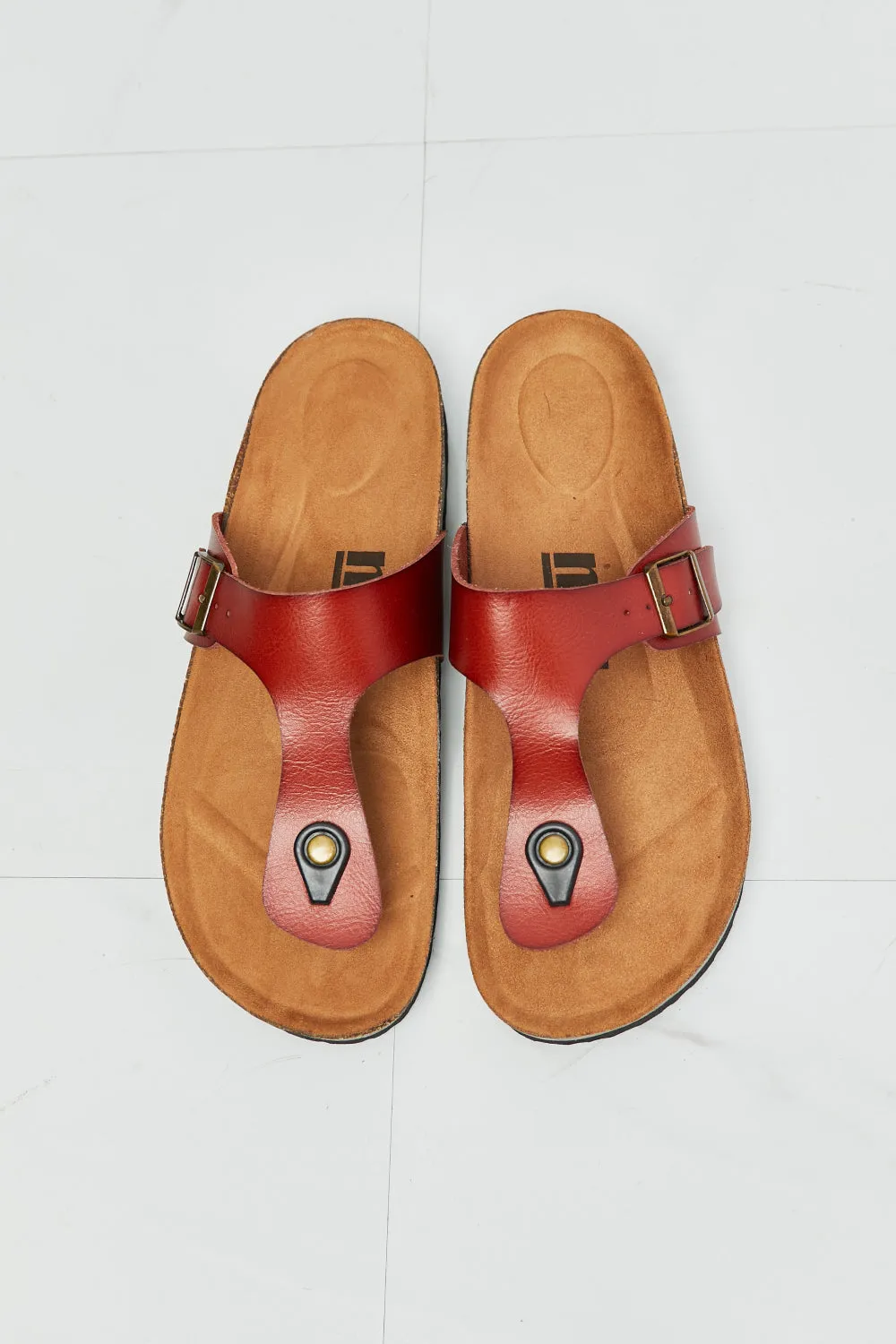 Drift Away T-Strap Sandal in Red