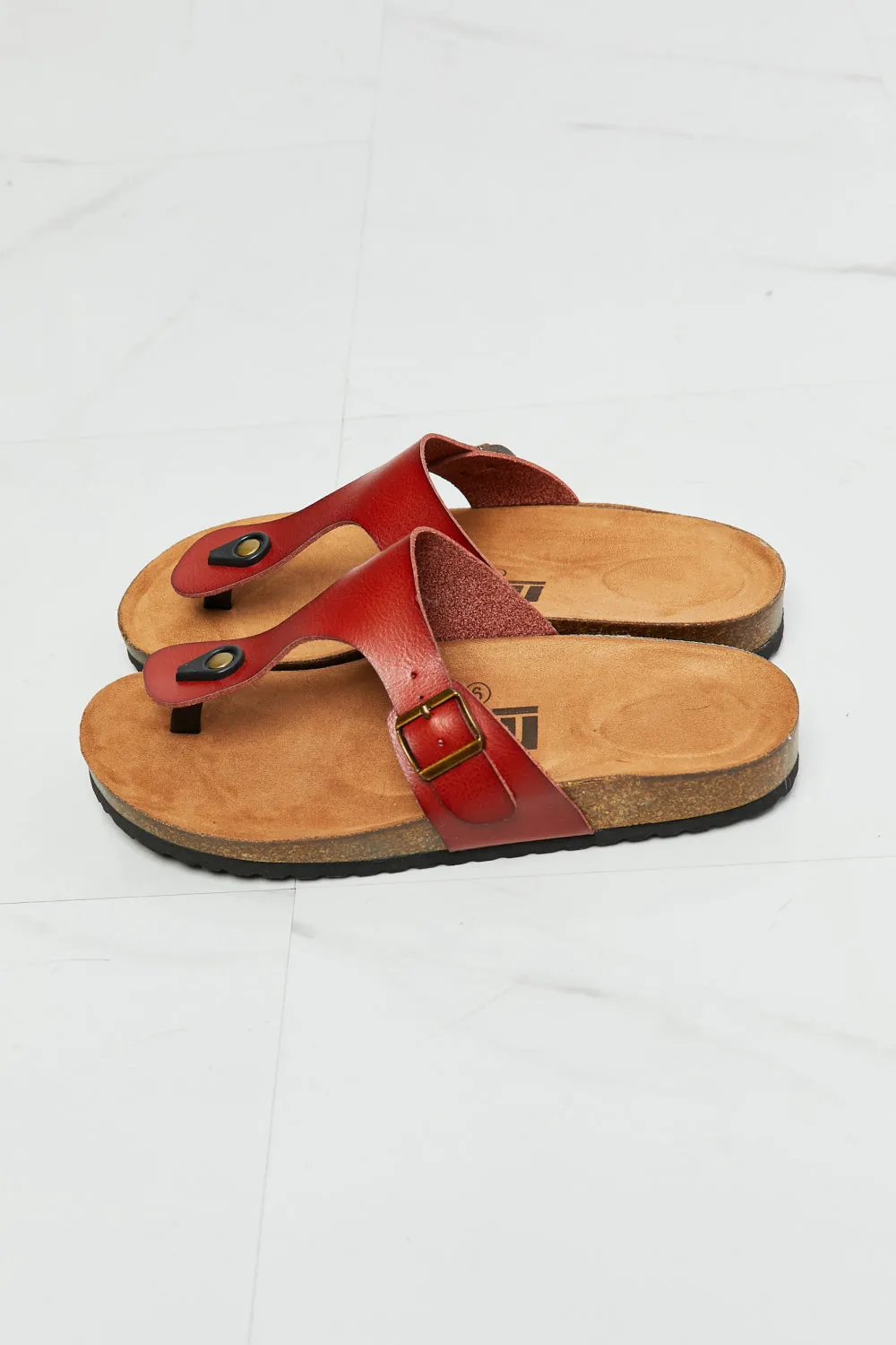 Drift Away T-Strap Sandal in Red