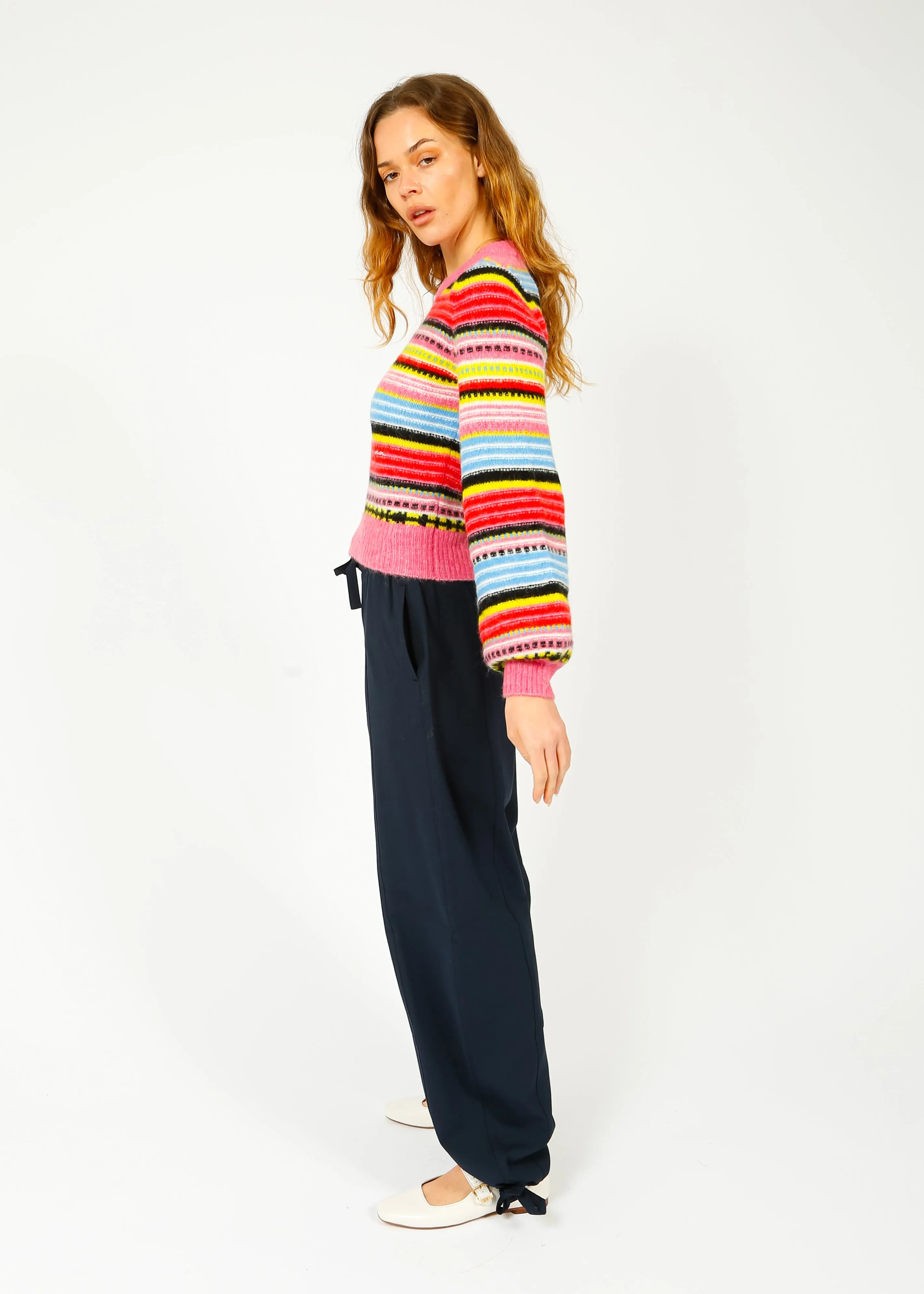 GANNI F9141 Elasticated Waist Pant in Sky Captain