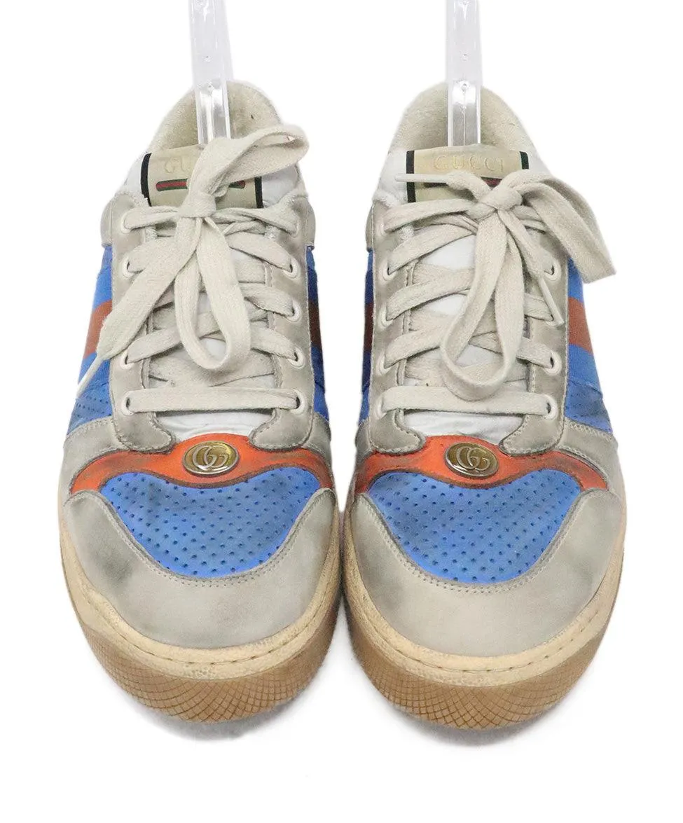 Gucci Blue & Orange Distressed Sneakers sz 12