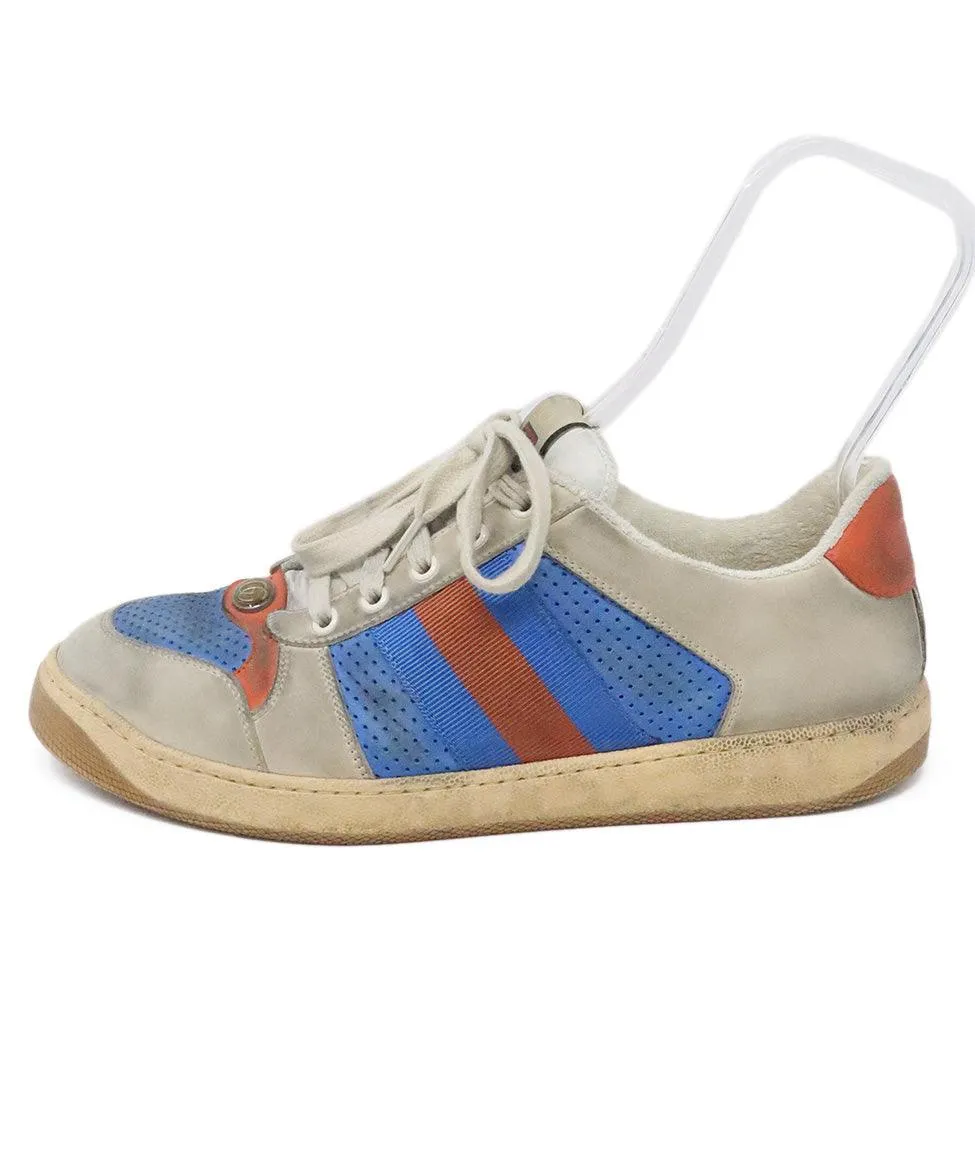 Gucci Blue & Orange Distressed Sneakers sz 12