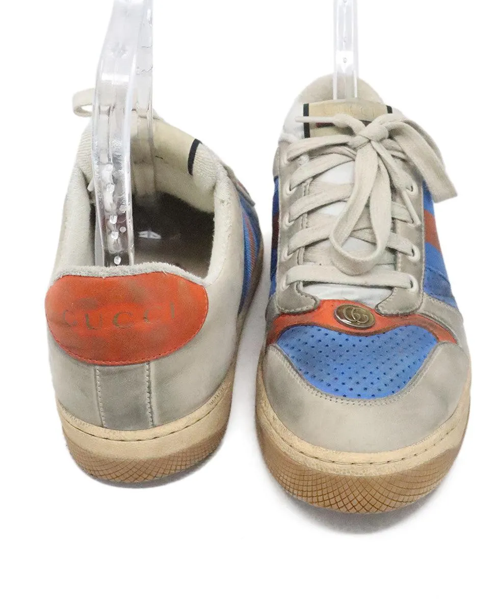 Gucci Blue & Orange Distressed Sneakers sz 12
