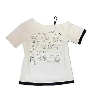 Harajuku Kawaii Cartoon Print Loose Tee – Gothic Sweet Style From Kawaii Stop