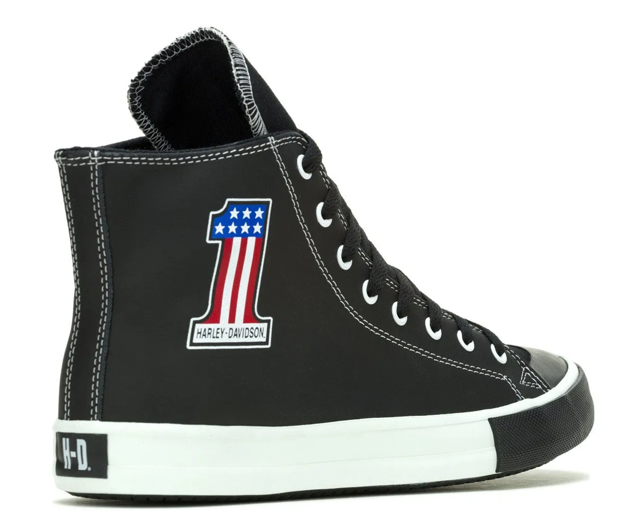 Harley-Davidson Men's Baxter High-Top #1 Leather Sneakers, Black D93904