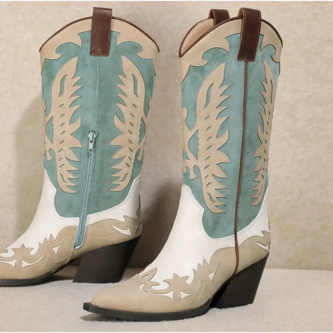 Idaly Mid-Calf Cowgirl Boots