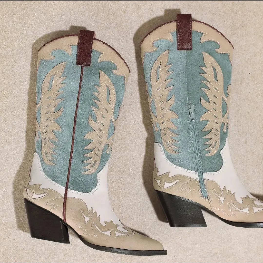 Idaly Mid-Calf Cowgirl Boots