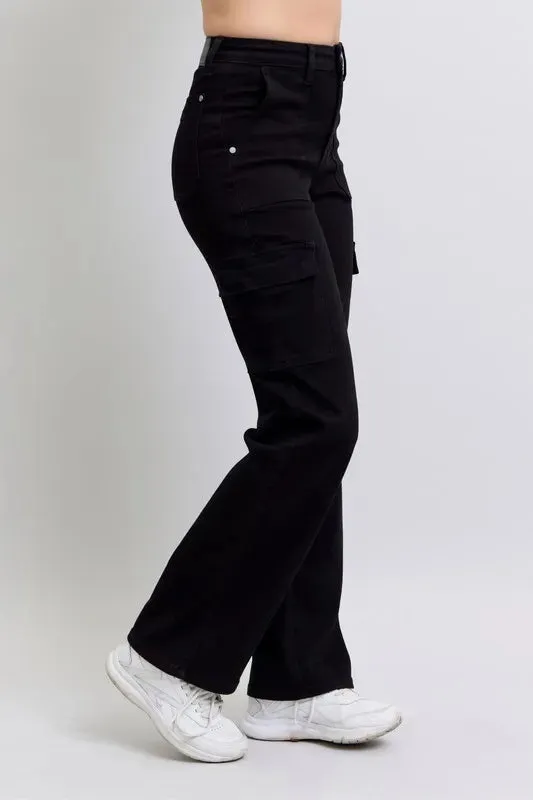 Judy Blue Full Size High Waist Cargo Wide Leg Jeans Plus Size
