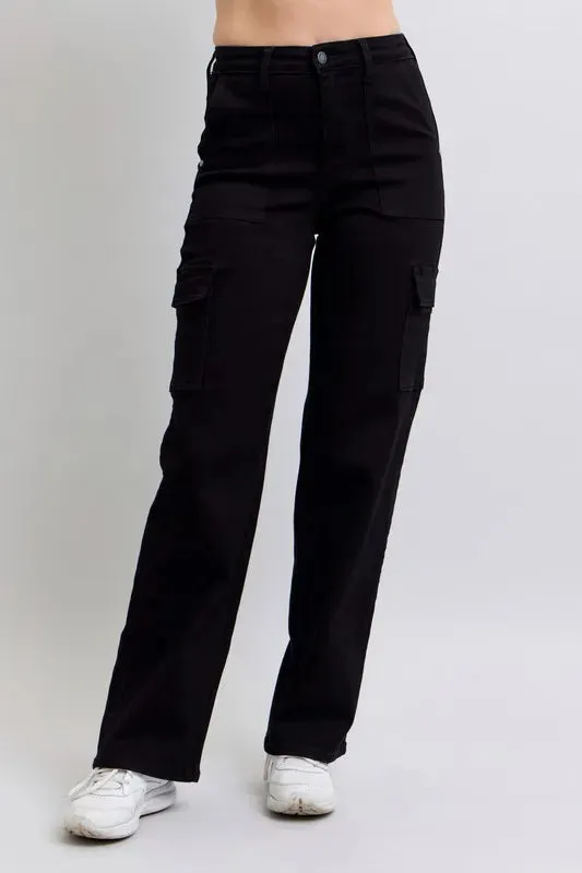 Judy Blue Full Size High Waist Cargo Wide Leg Jeans Plus Size