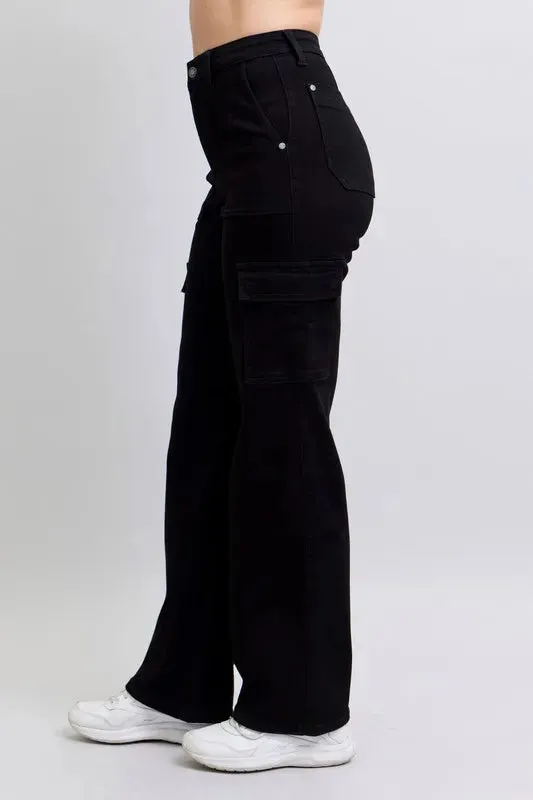 Judy Blue Full Size High Waist Cargo Wide Leg Jeans Plus Size