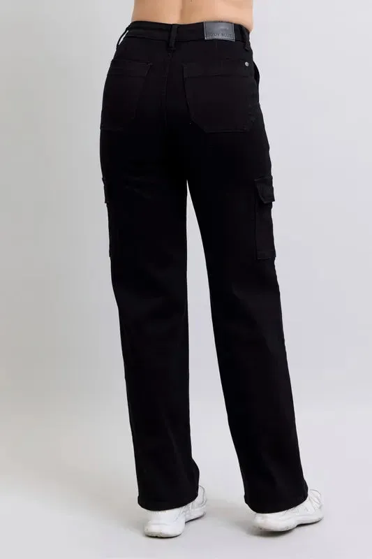 Judy Blue Full Size High Waist Cargo Wide Leg Jeans Plus Size