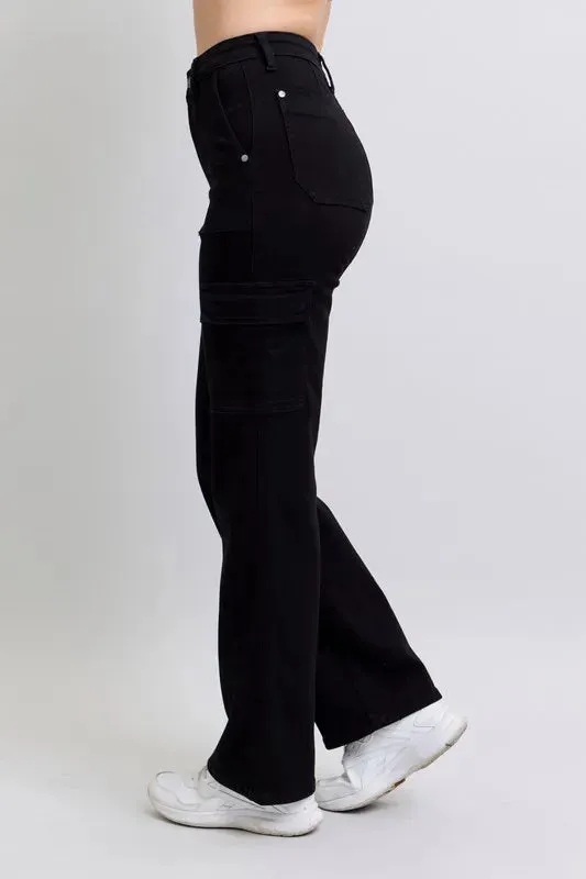 Judy Blue Full Size High Waist Cargo Wide Leg Jeans Plus Size