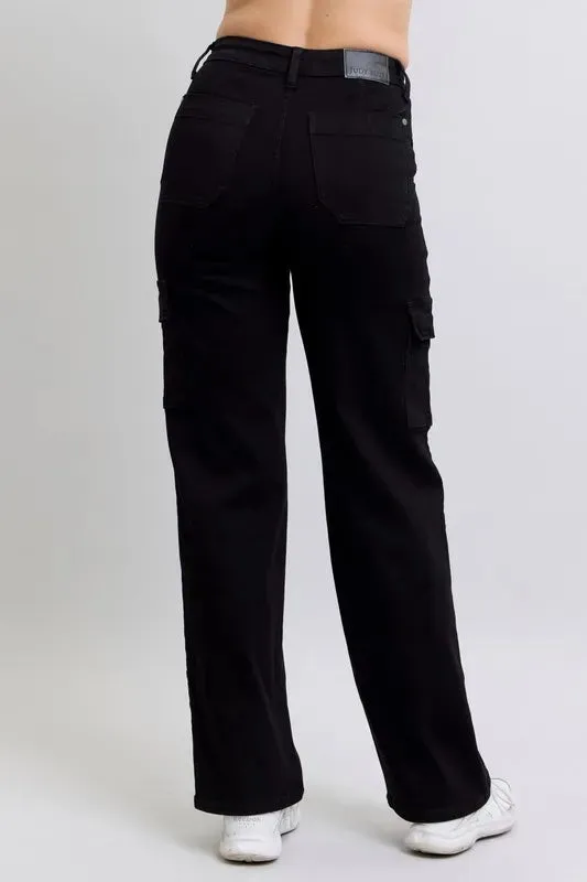 Judy Blue Full Size High Waist Cargo Wide Leg Jeans Plus Size