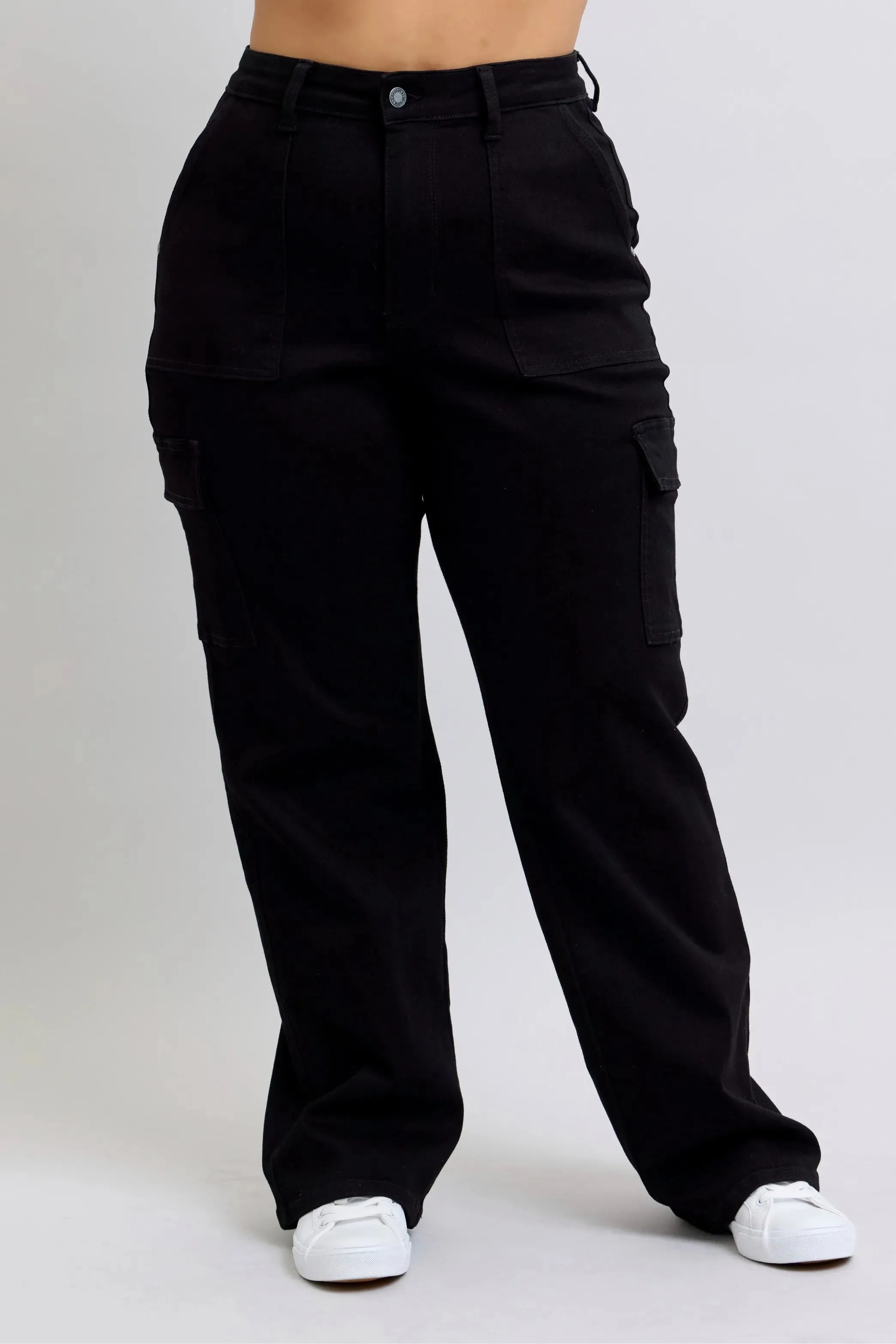 Judy Blue Full Size High Waist Cargo Wide Leg Jeans Plus Size