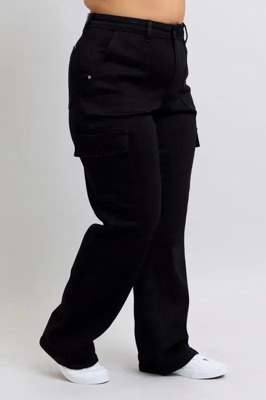 Judy Blue Full Size High Waist Cargo Wide Leg Jeans Plus Size