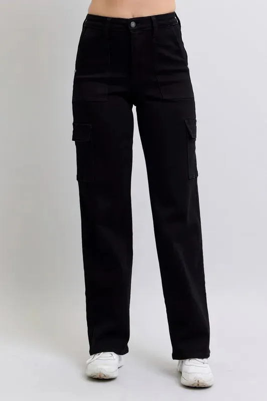 Judy Blue Full Size High Waist Cargo Wide Leg Jeans Plus Size