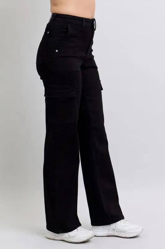 Judy Blue Full Size High Waist Cargo Wide Leg Jeans Plus Size