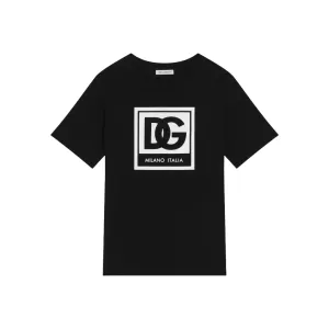KIDS JERSEY T-SHIRT WITH DG LOGO BLACK