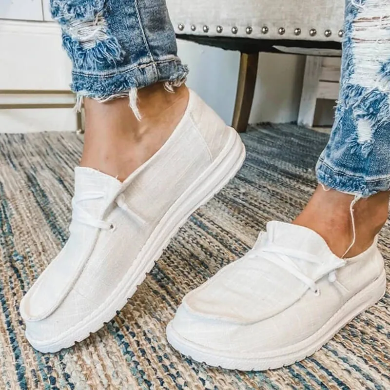 Kvinnors Canvas Lace-Up Loafers