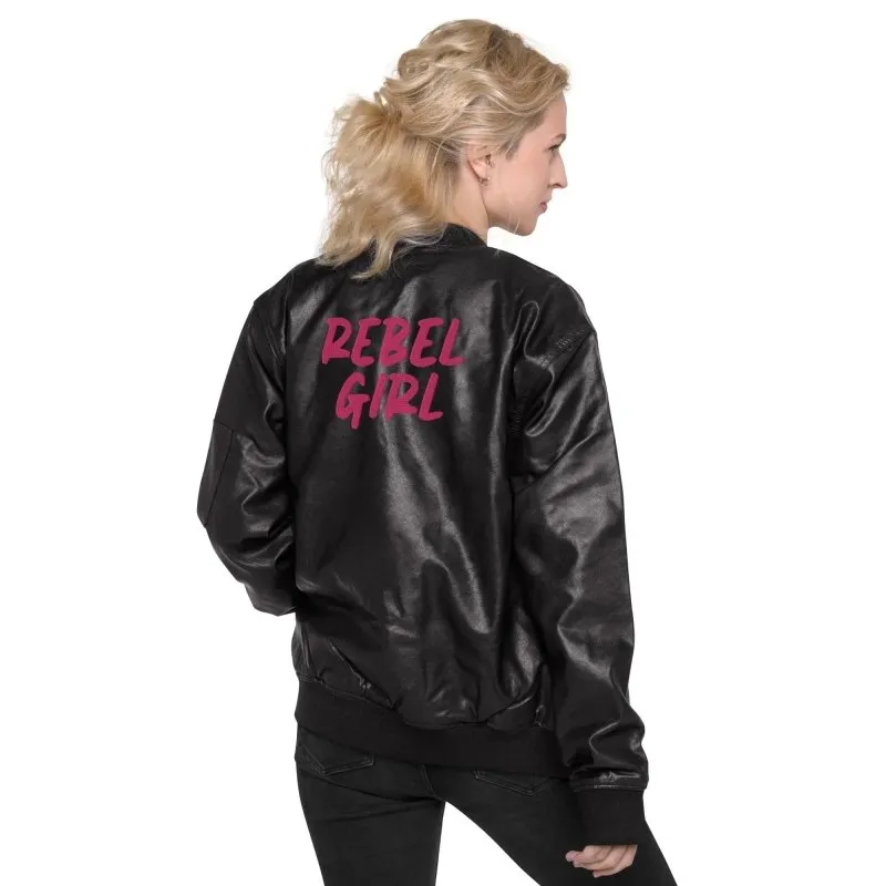 Maiden Art - Organic PU Leather Jacket - Leather, Cotton & Polyester Lining, Rayon Embroidery, Regular Fit, Rib-knit Collar,Hidden Zipper - Timeless & Sustainable Fashion- Casual, Chic, or Sporty look