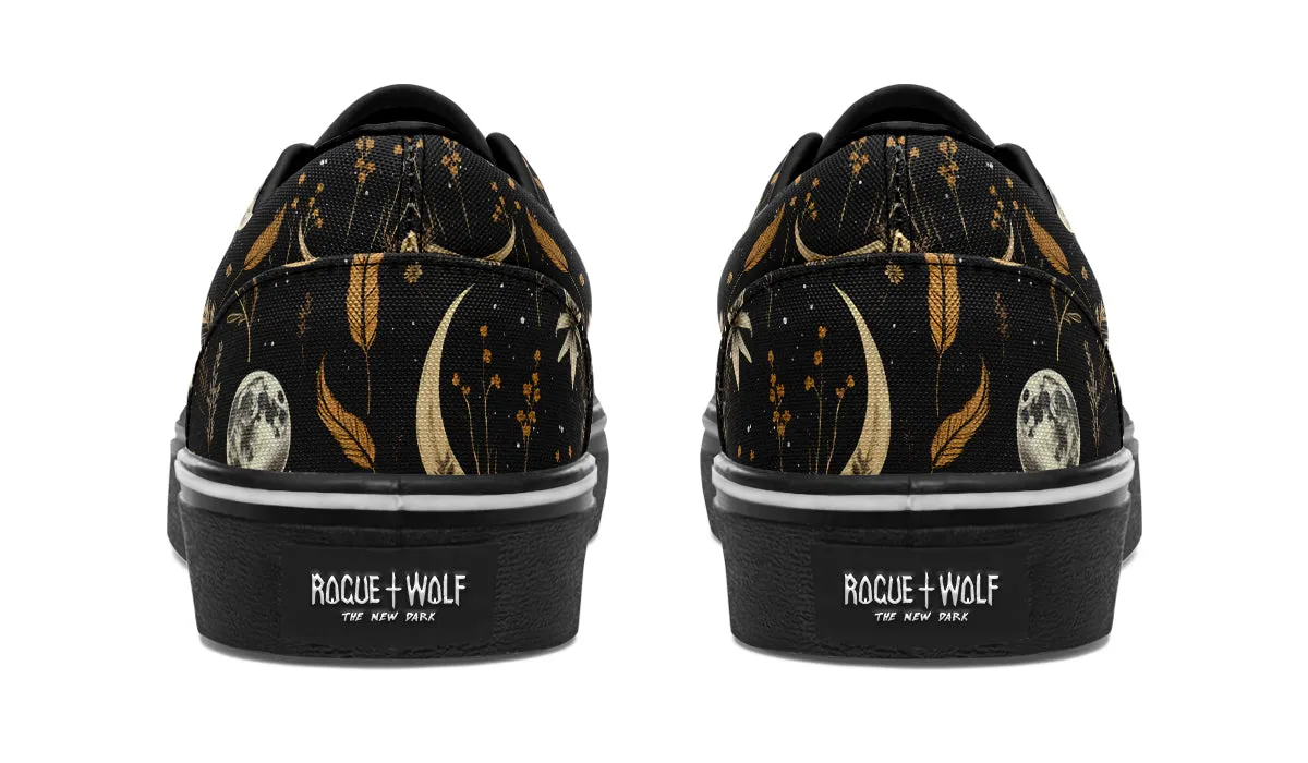 Moonlit Botanica Street Sneakers - Premium Vegan Canvas Sneakers with Durable Waffle Soles