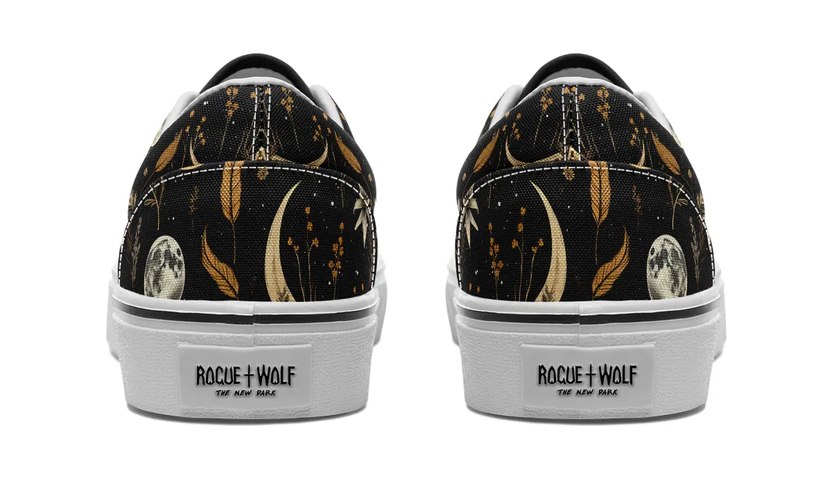 Moonlit Botanica Street Sneakers - Premium Vegan Canvas Sneakers with Durable Waffle Soles