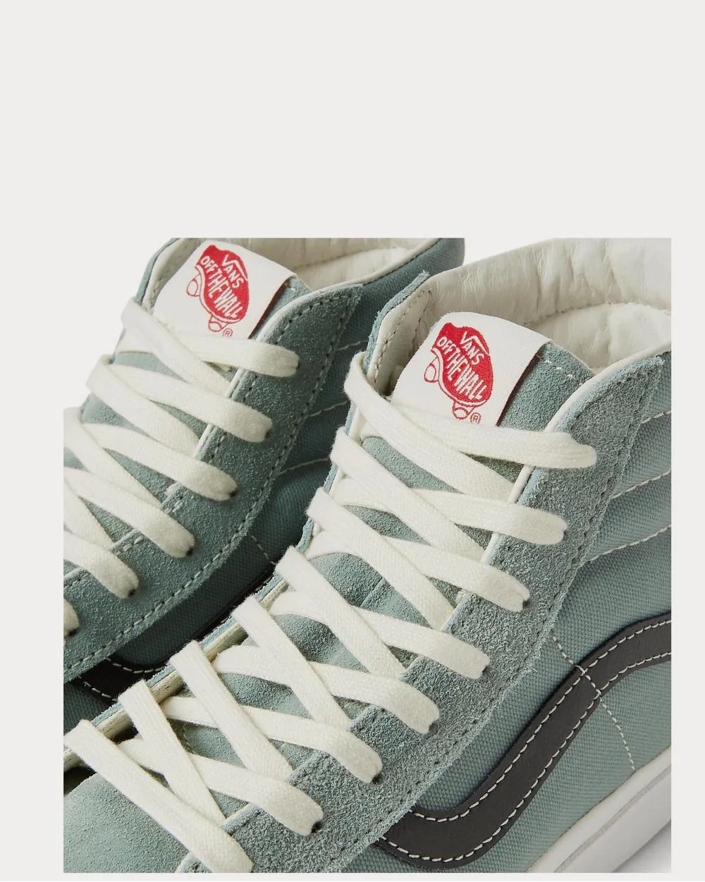 OG SK8-Hi LX Leather-Trimmed Suede and Canvas High-Top  Gray green high top sneakers