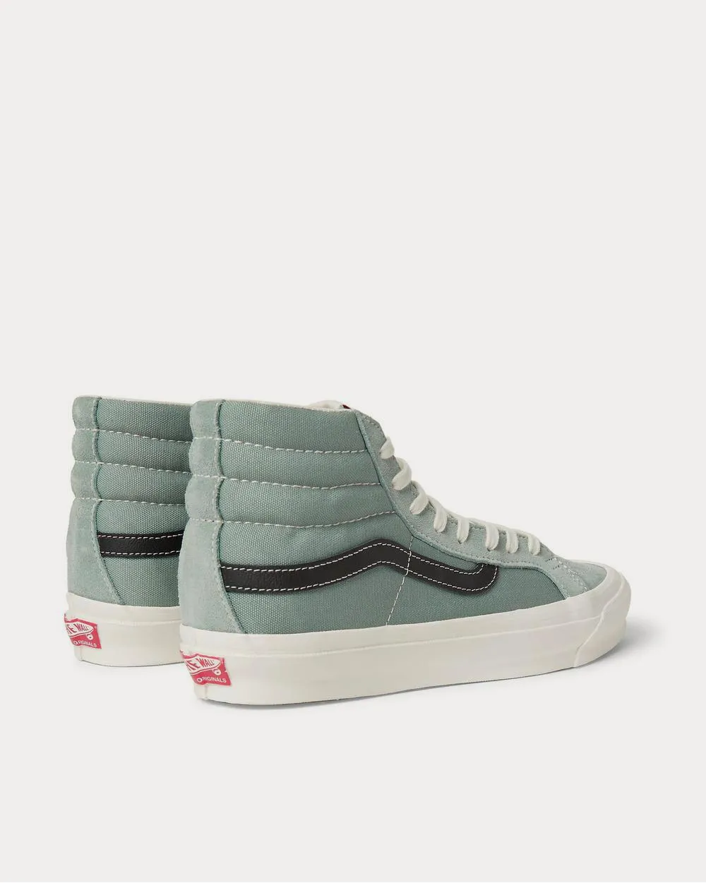 OG SK8-Hi LX Leather-Trimmed Suede and Canvas High-Top  Gray green high top sneakers
