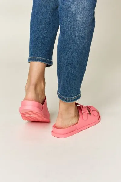 Perfectly Pink Double Buckle Open Toe Sandals
