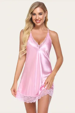 Plum Pink Desire Satin Chemise